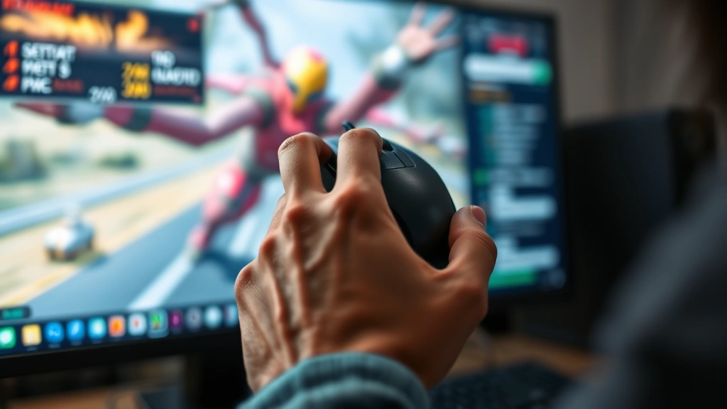how to reset graphics driver - A close-up of a person's hands holding a computer mouse with a blurred desktop b