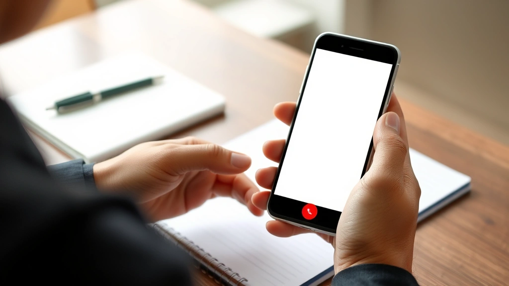 how to reset voicemail password - A person holding a smartphone with the phone app open, sitting at a desk with a