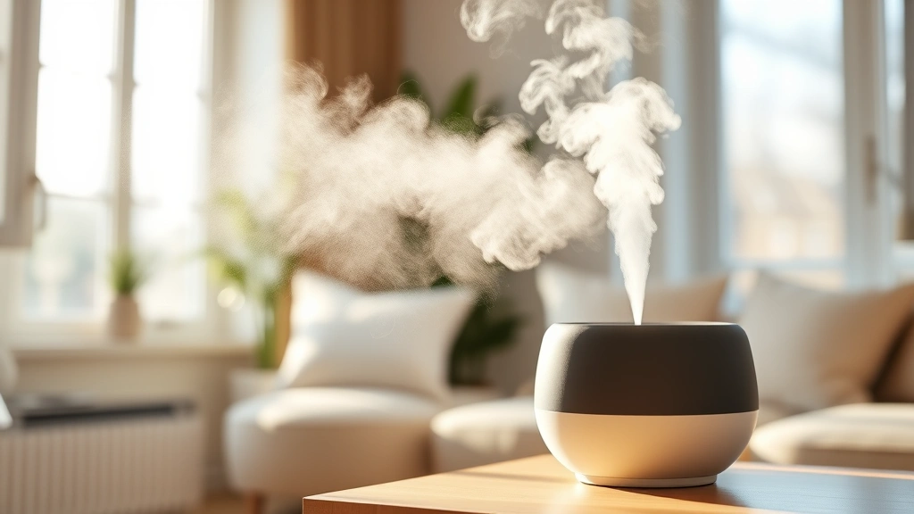 how to use a diffuser -
Photorealistic close-up of a modern ultrasonic diffuser releasing fine white mi