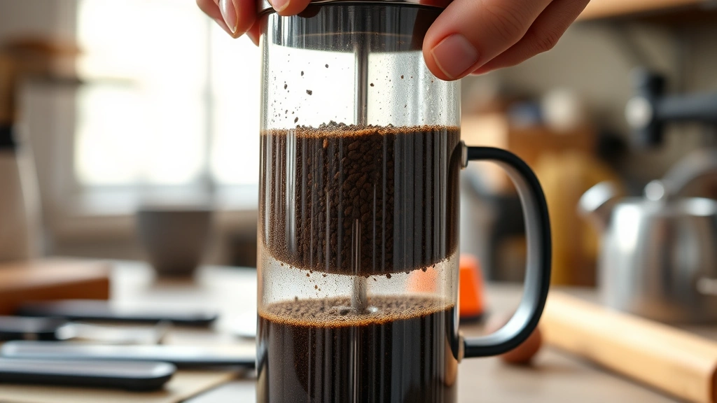 how to use a french press coffee maker -
Photorealistic hands slowly pressing down the plunger of a French press coffee