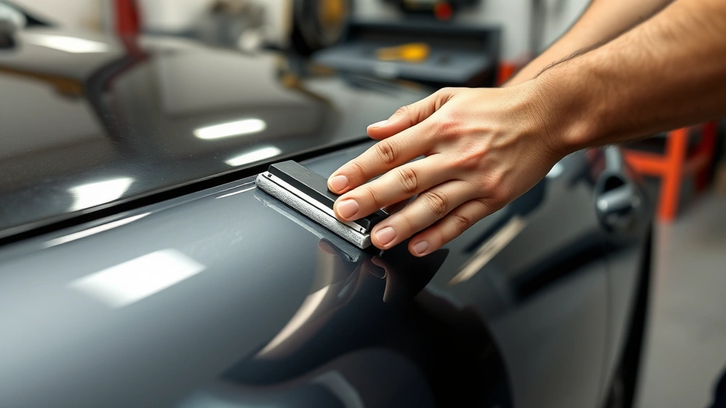 how to wrap a car -
Photorealistic hands working on car wrap application using squeegee tool on veh