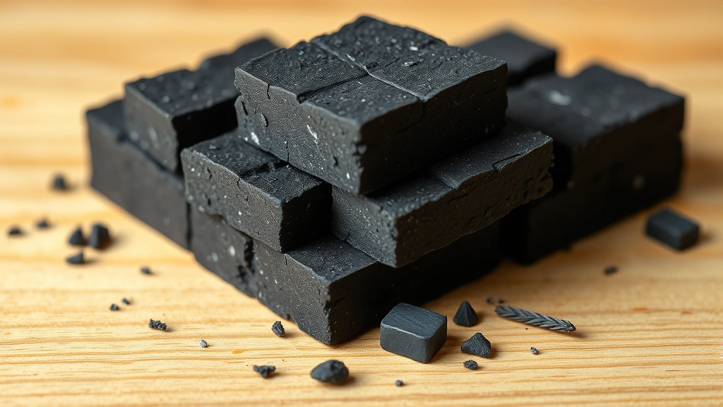 minecraft how to craft charcoal -
photorealistic close-up macro photography of Minecraft charcoal pieces stacked