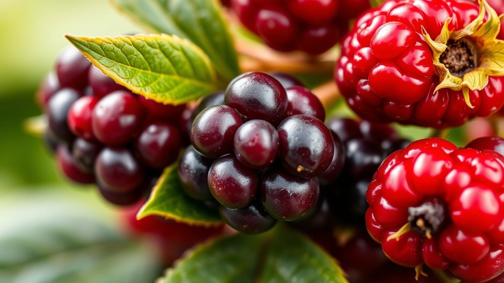 how to clean raspberries -
sharp focus on berry detail
