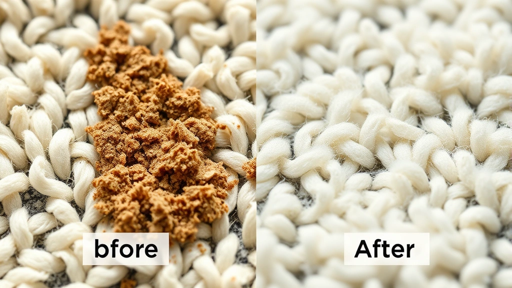 how to clean rug -
Photorealistic close-up macro photography of rug fibers before and after cleani