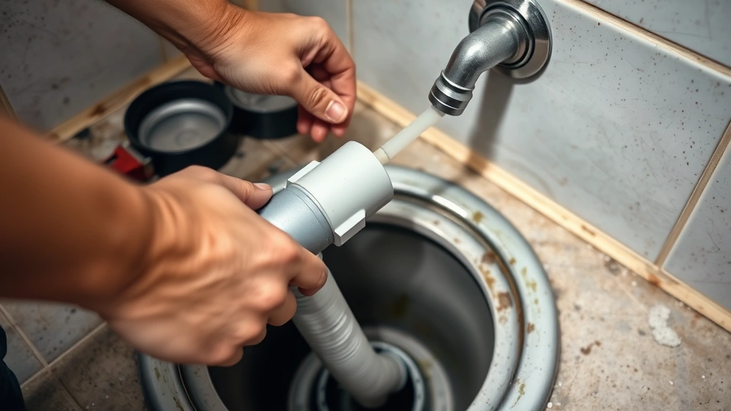 how to clean shower drain -
Photorealistic hands working with a drain snake tool in a shower drain, worksho