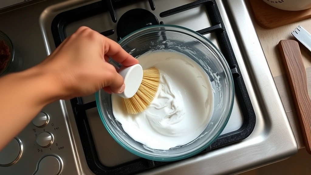 how to clean stove burners -
Photorealistic hands working with soft brush scrubbing a stove burner coil in a