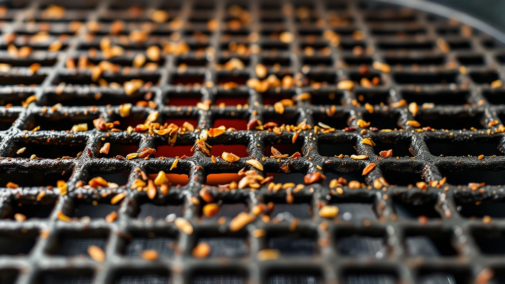 how to clean the barbecue grill grate -
photorealistic close-up macro photography of grill grate texture showing metal