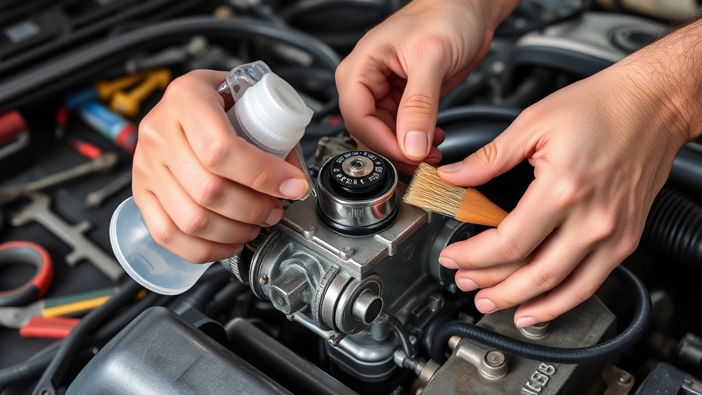 how to clean throttle body -
Photorealistic hands working on throttle body with carburetor cleaner spray bot