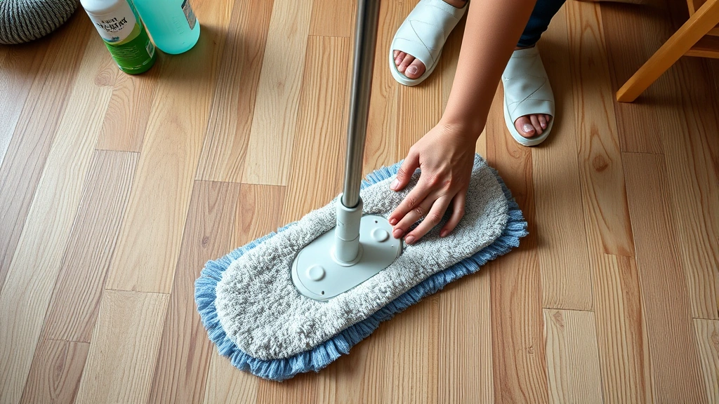 how to clean timber floors -
Photorealistic hands working with a microfiber mop on timber floors, person doi