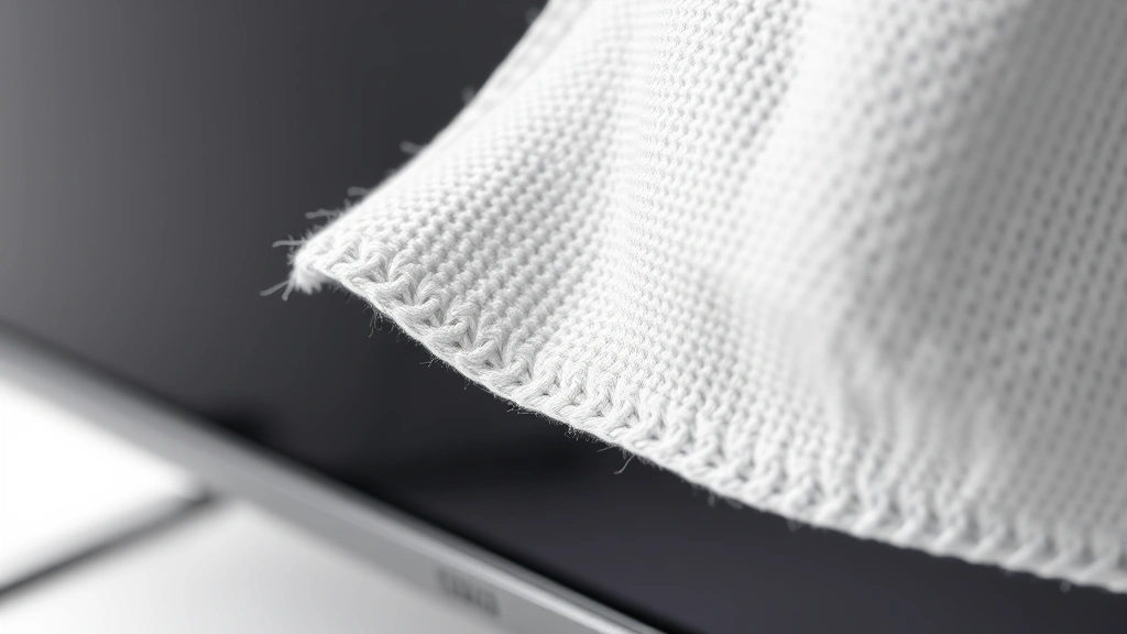 how to clean tv -
Photorealistic close-up macro photography of a microfiber cloth texture against