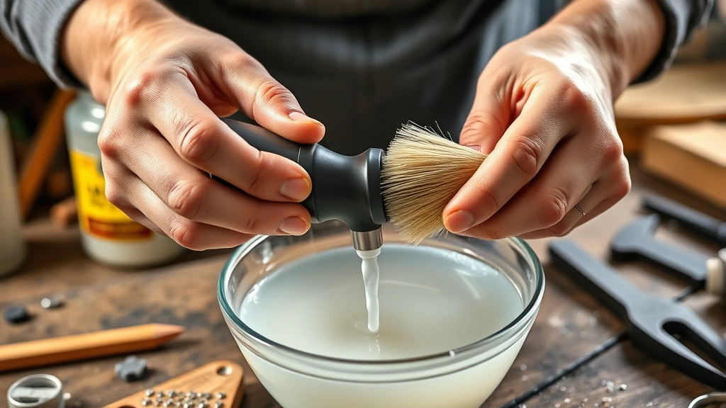 how to clean waterpik -
photorealistic hands holding Waterpik nozzle being cleaned with soft brush and 