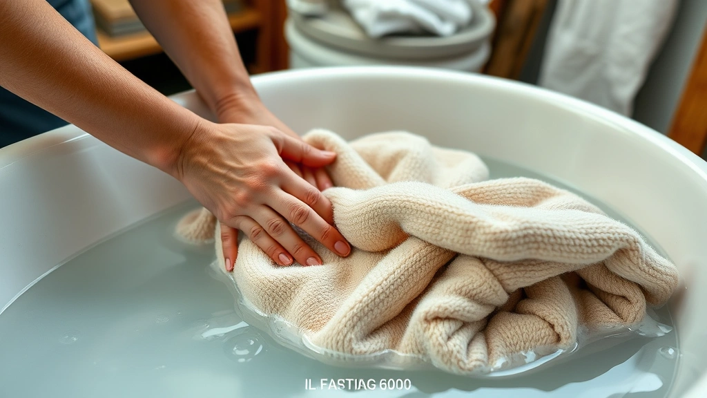 how to clean weighted blanket -
Photorealistic hands working: hands gently agitating weighted blanket in bathtu