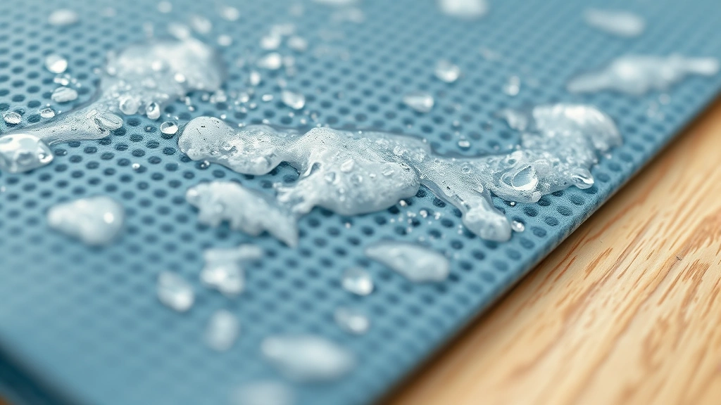 how to clean yoga mat -
photorealistic close-up macro photography of yoga mat texture surface with wate
