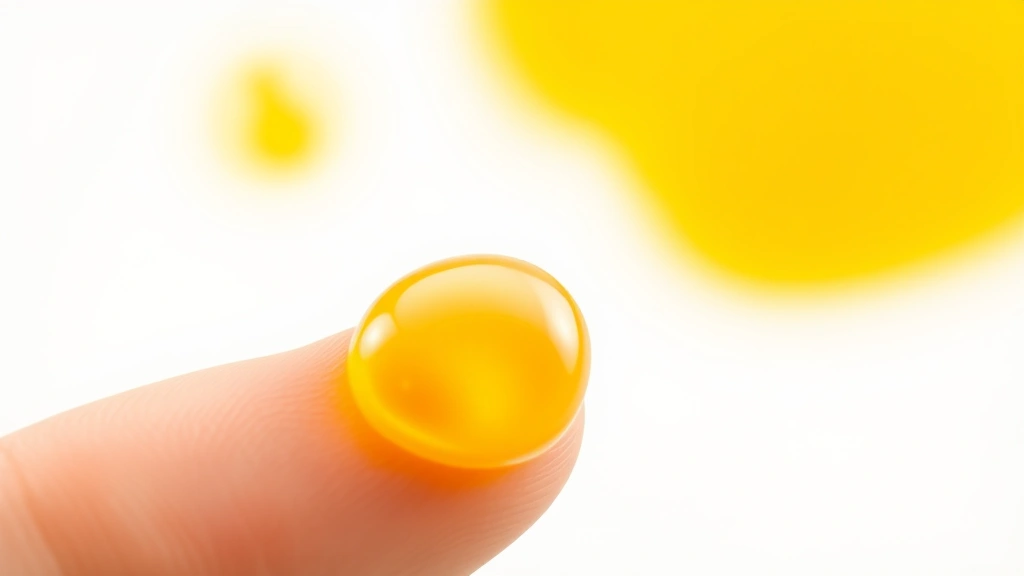 how to collect colostrum -
photorealistic close-up, macro photography of golden colostrum droplet on finge