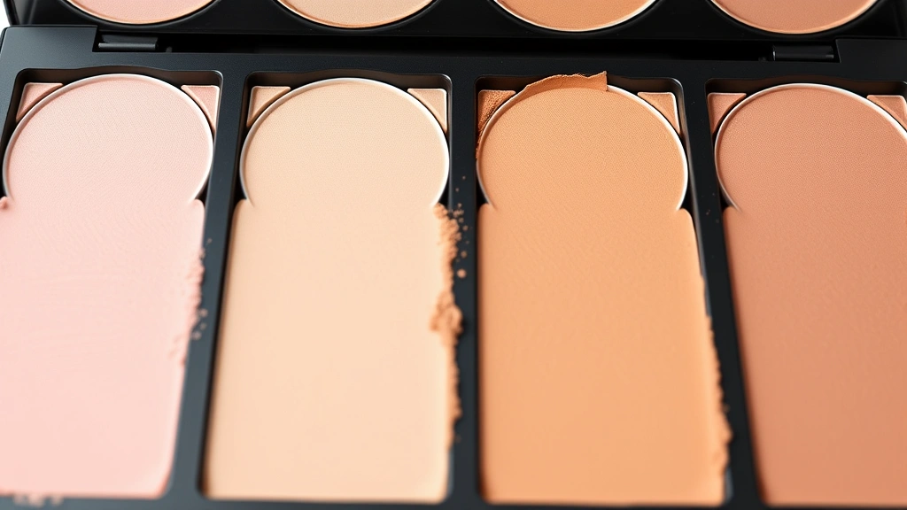 how to contour your face -
photorealistic close-up macro photography of contour palette swatches showing s