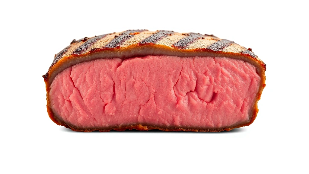 how to cook a filet mignon -
photorealistic close-up macro shot of filet mignon cross-section showing perfec