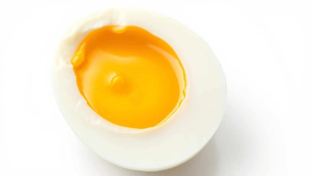 how to cook a soft boiled egg -
photorealistic close-up macro photography of soft boiled egg cross-section show