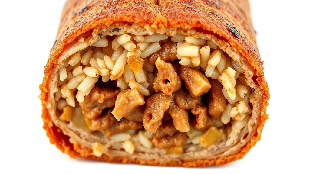 how to cook boudin -
photorealistic close-up macro of cooked boudin cross-section showing rice and m