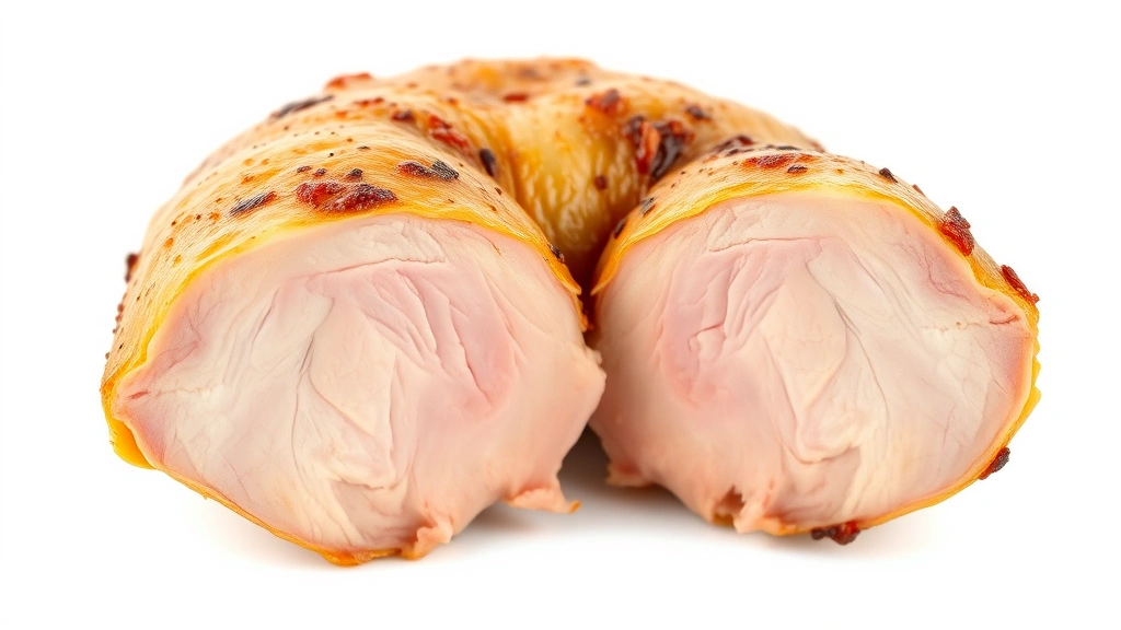 how to cook chicken livers -
Photorealistic macro close-up of a perfectly cooked chicken liver cut in half s