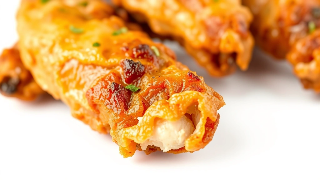how to cook chicken wings in the oven -
photorealistic close-up macro photography of crispy chicken wing skin texture, 